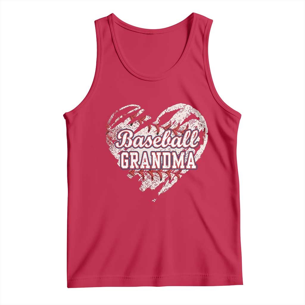 Baseball Grandma Tank Top Vintage Baseball Heart Game Day TS11 Red Print Your Wear