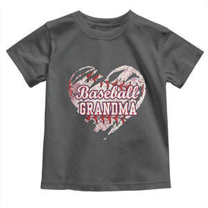 Baseball Grandma Toddler T Shirt Vintage Baseball Heart Game Day TS11 Dark Heather Print Your Wear