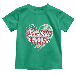 Baseball Grandma Toddler T Shirt Vintage Baseball Heart Game Day TS11 Irish Green Print Your Wear
