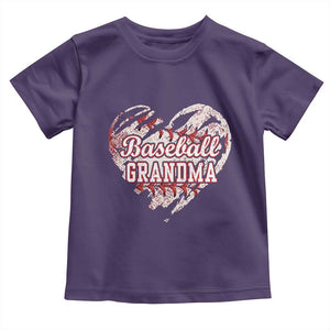 Baseball Grandma Toddler T Shirt Vintage Baseball Heart Game Day TS11 Purple Print Your Wear