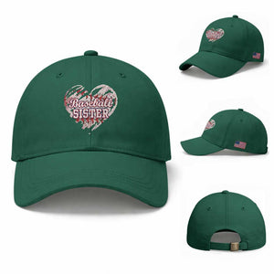 Baseball Sister Baseball Cap Vintage Baseball Heart Game Day