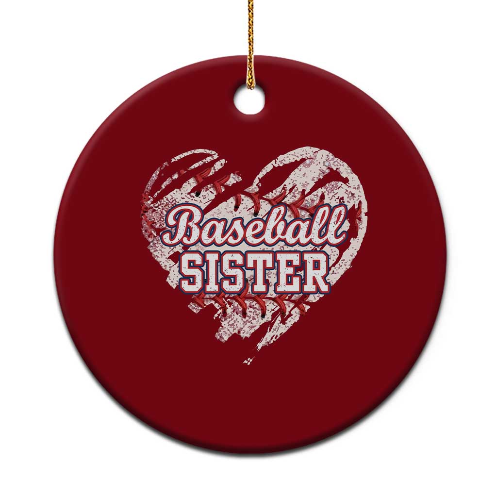 Baseball Sister Ceramic Ornament Vintage Baseball Heart Game Day TS11 1pc Red Print Your Wear