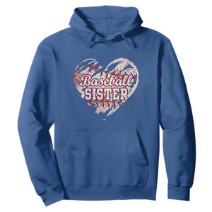 Baseball Sister Hoodie Vintage Baseball Heart Game Day TS11 Royal Blue Print Your Wear