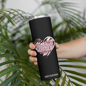 Baseball Sister Skinny Tumbler Vintage Baseball Heart Game Day TS11 Print Your Wear