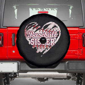 Baseball Sister Spare Tire Cover Vintage Baseball Heart Game Day TS11 Black Print Your Wear