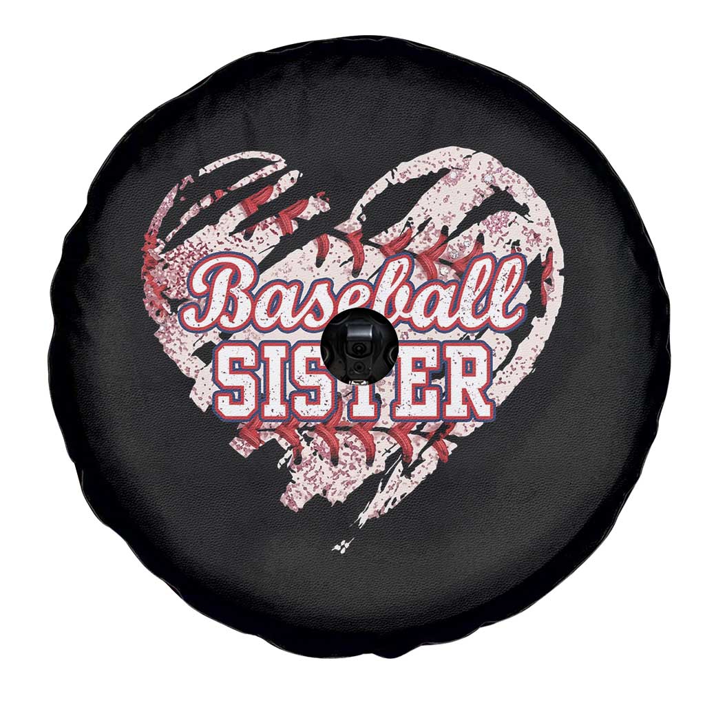 Baseball Sister Spare Tire Cover Vintage Baseball Heart Game Day TS11 Print Your Wear