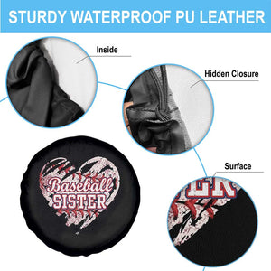 Baseball Sister Spare Tire Cover Vintage Baseball Heart Game Day TS11 Print Your Wear