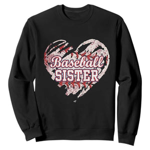 Baseball Sister Sweatshirt Vintage Baseball Heart Game Day TS11 Black Print Your Wear