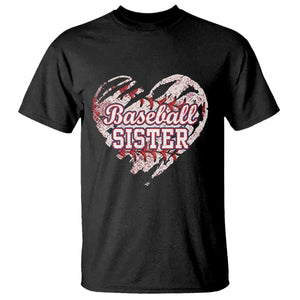 Baseball Sister T Shirt Vintage Baseball Heart Game Day TS11 Black Print Your Wear