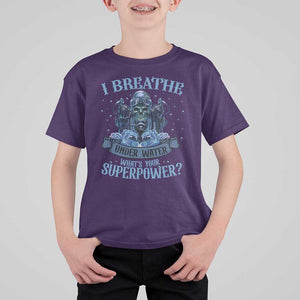 Scuba Diving T Shirt For Kid I Breathe Underwater What's Your Superpower Skull TS11 Purple Print Your Wear