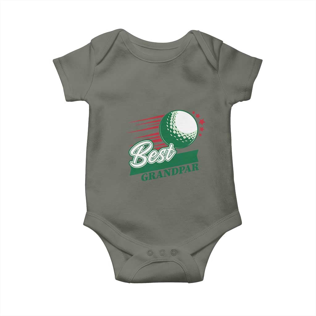 Golfing Dad Baby Onesie Best Grandpar Golf Ball Father's Day TS11 Military Green Print Your Wear