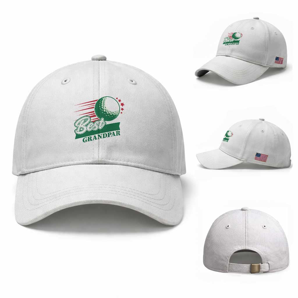Golfing Dad Baseball Cap Best Grandpar Golf Ball Father's Day TS11 Baseball Cap Universal Fit White Print Your Wear