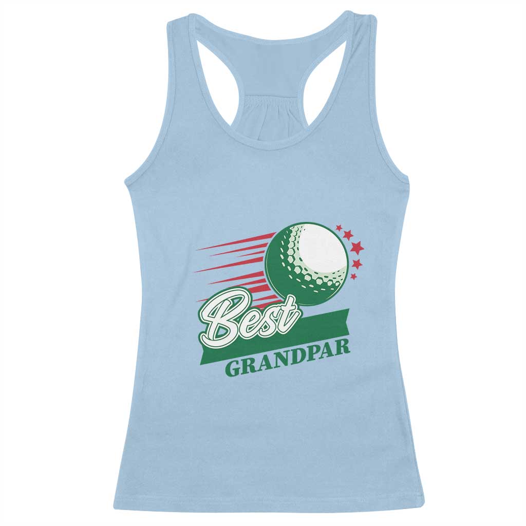 Golfing Dad Racerback Tank Top Best Grandpar Golf Ball Father's Day TS11 Light Blue Print Your Wear