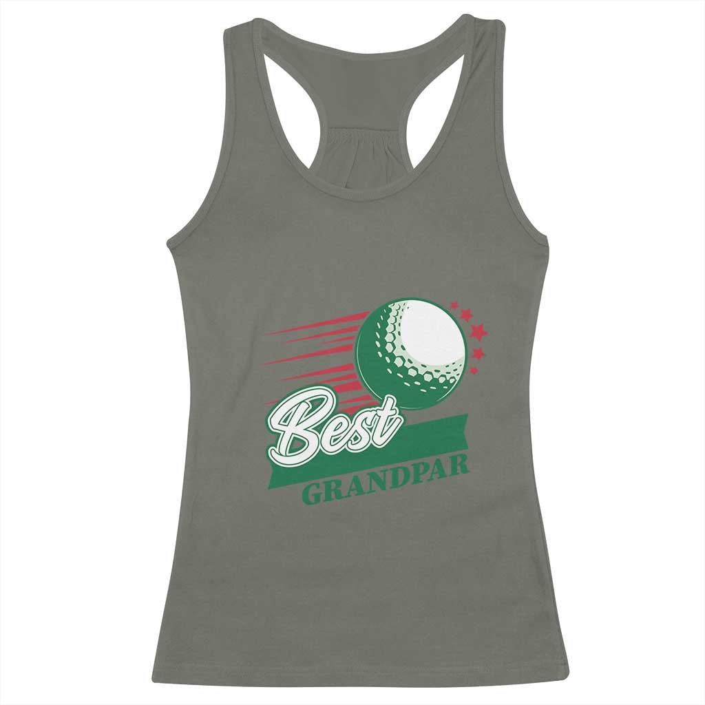 Golfing Dad Racerback Tank Top Best Grandpar Golf Ball Father's Day TS11 Military Green Print Your Wear