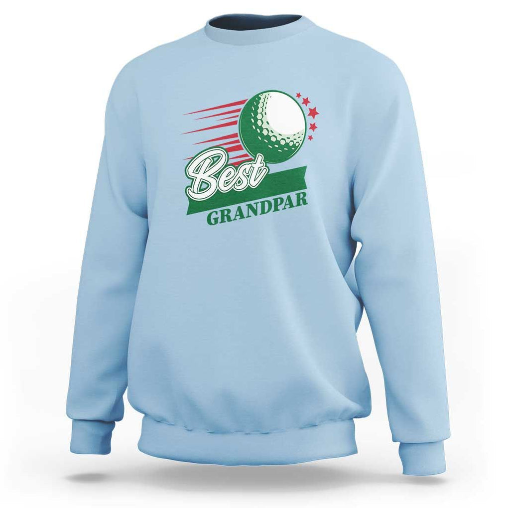 Golfing Dad Sweatshirt Best Grandpar Golf Ball Father's Day TS11 Light Blue Print Your Wear