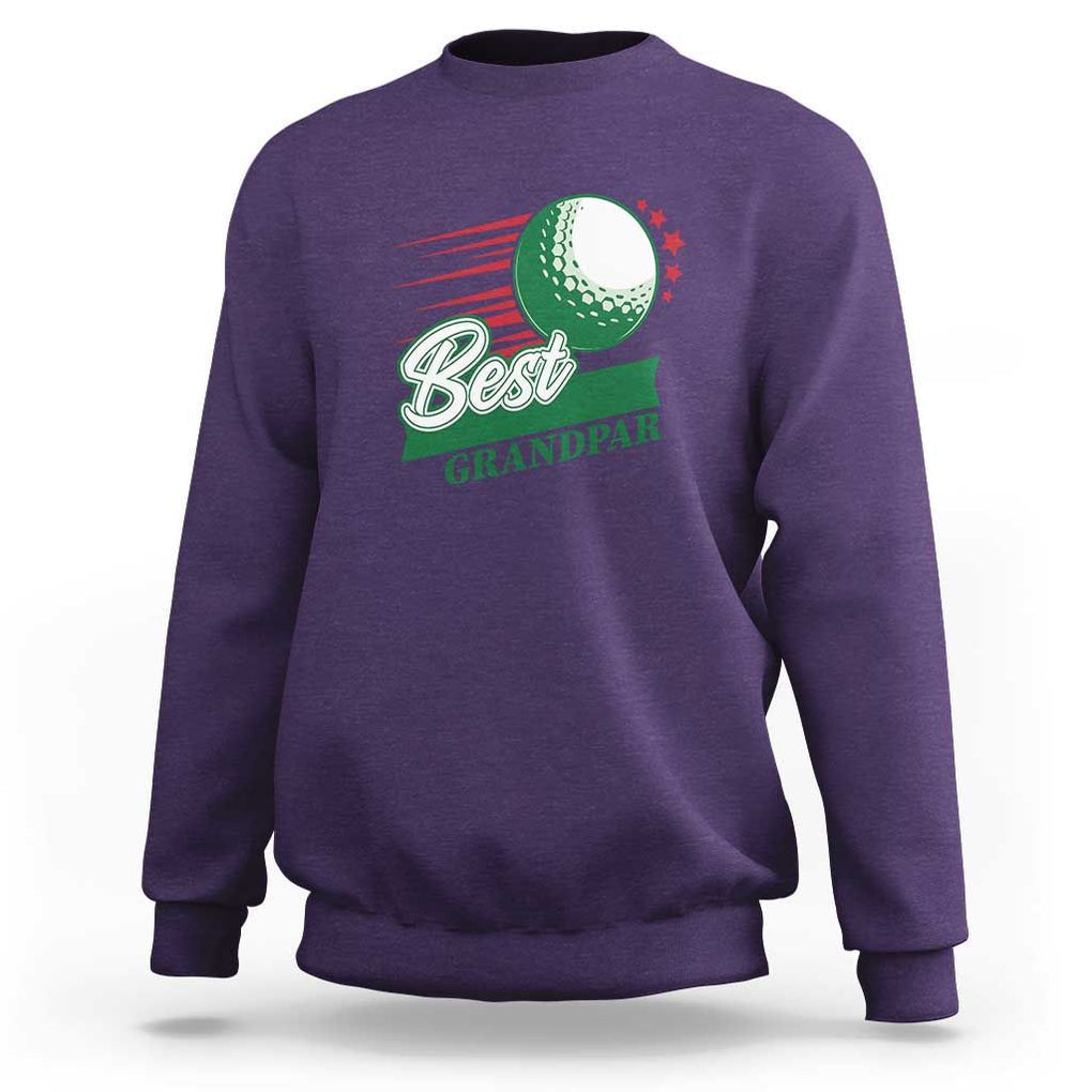 Golfing Dad Sweatshirt Best Grandpar Golf Ball Father's Day TS11 Purple Print Your Wear