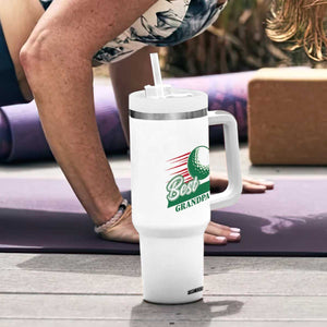 Golfing Dad Tumbler With Handle Best Grandpar Golf Ball Father's Day TS11 Print Your Wear