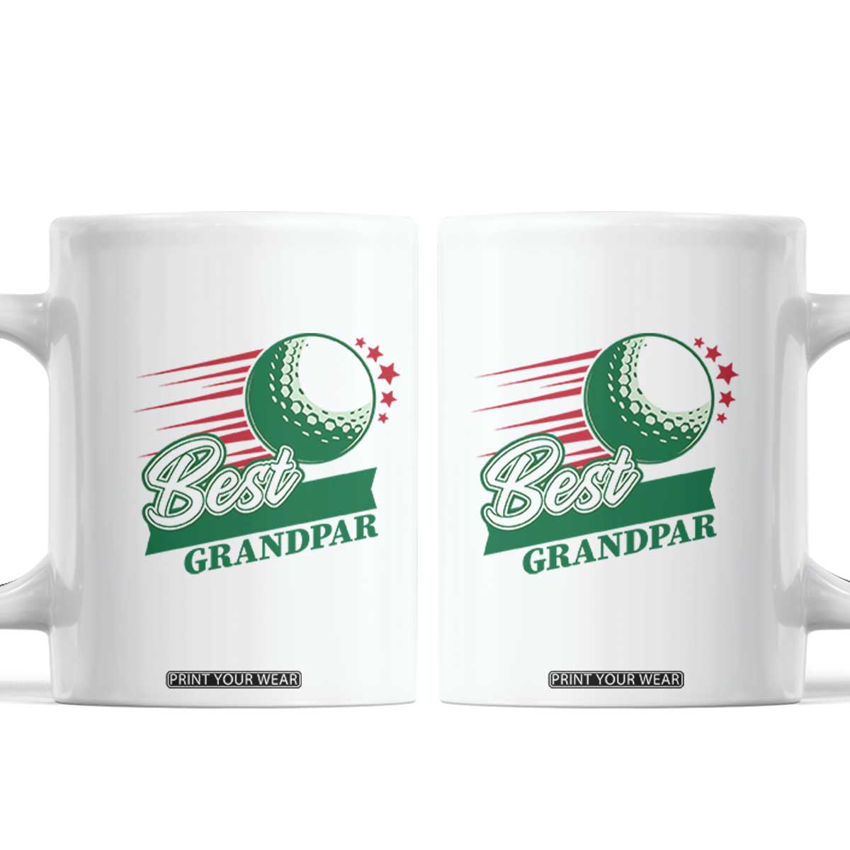 Golfing Dad Coffee Mug Best Grandpar Golf Ball Father's Day TS11 White Print Your Wear
