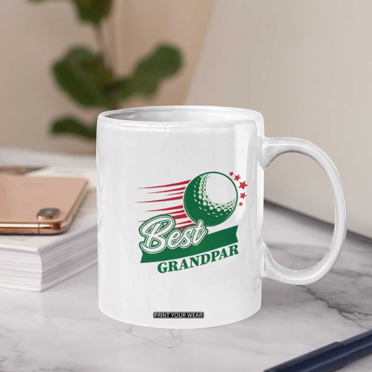 Golfing Dad Coffee Mug Best Grandpar Golf Ball Father's Day TS11 Print Your Wear