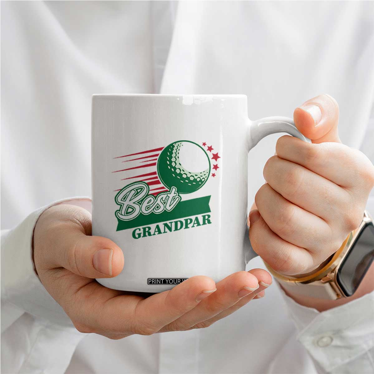 Golfing Dad Coffee Mug Best Grandpar Golf Ball Father's Day TS11 Print Your Wear