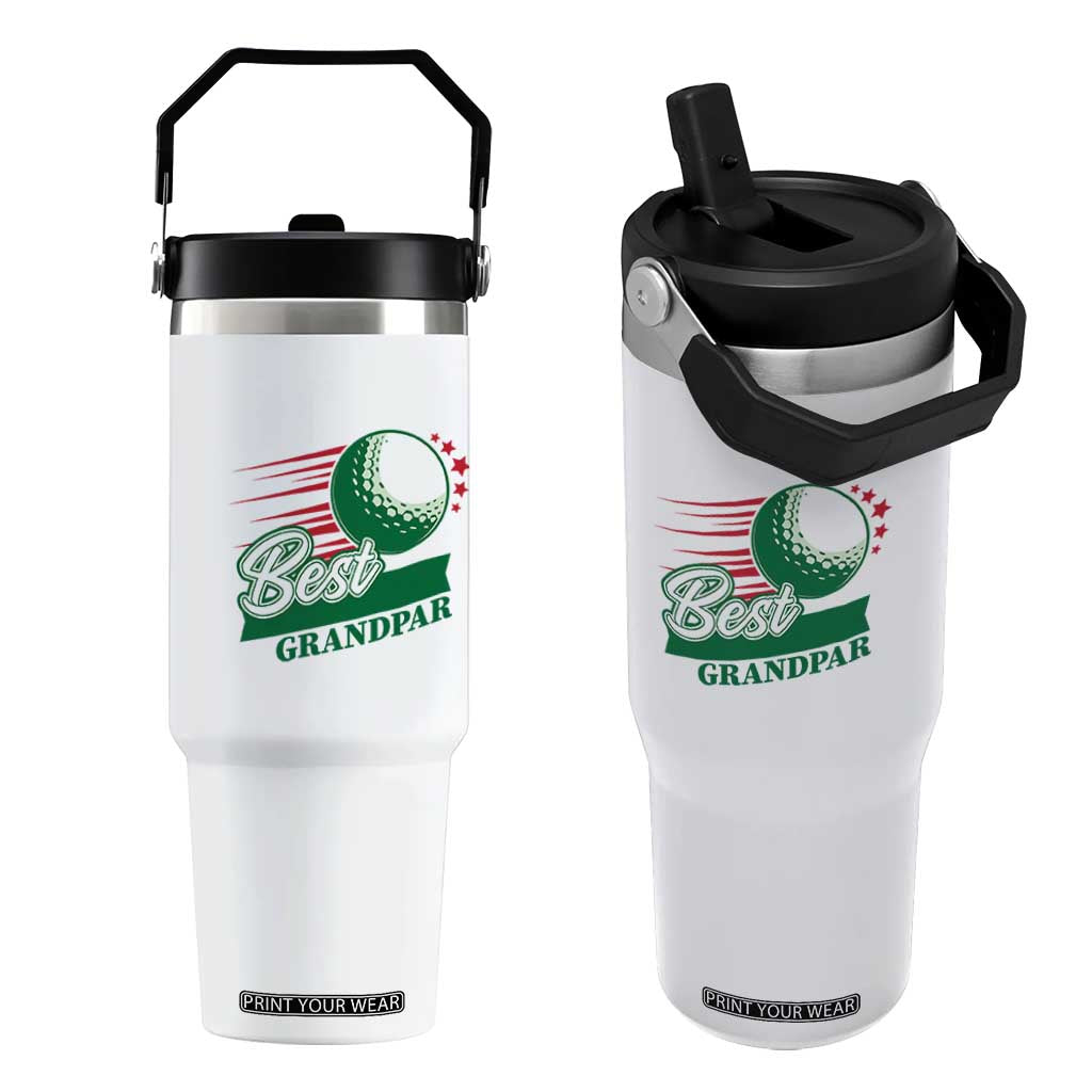 Golfing Dad Flip Straw Tumbler Best Grandpar Golf Ball Father's Day TS11 One Size: 30 oz White Print Your Wear