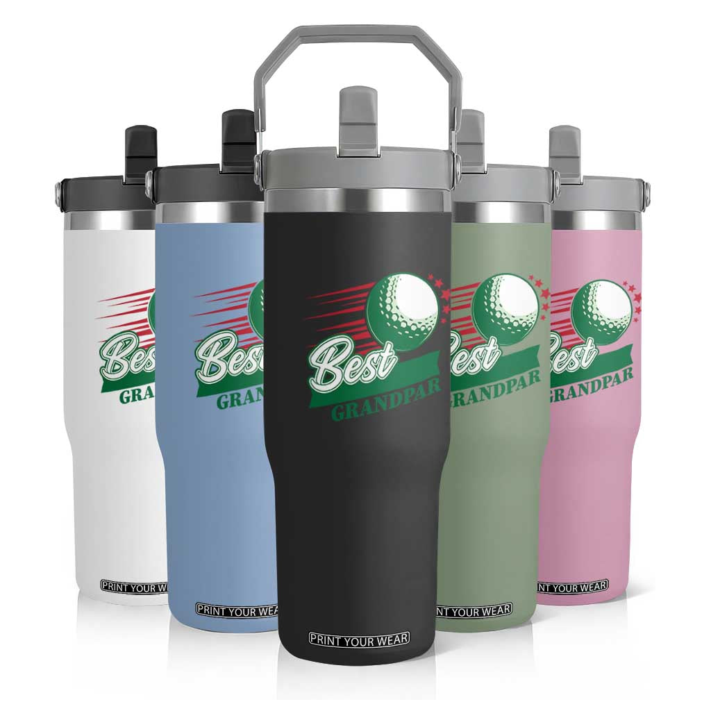 Golfing Dad Flip Straw Tumbler Best Grandpar Golf Ball Father's Day TS11 Print Your Wear