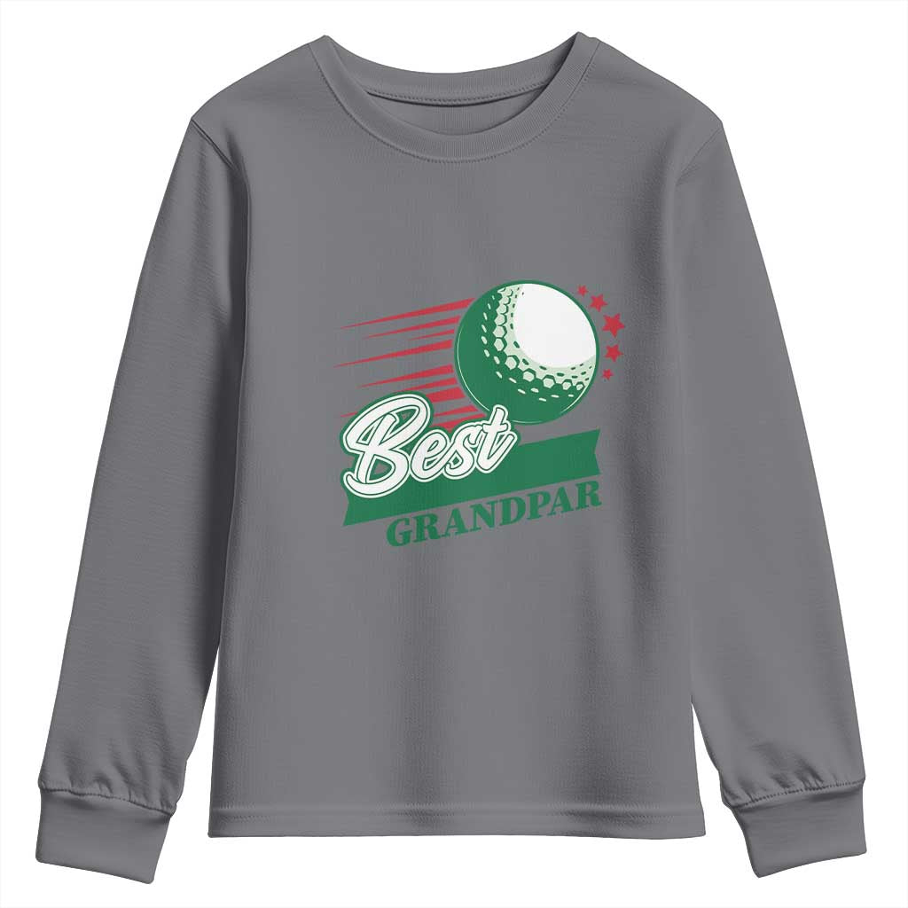 Golfing Dad Youth Sweatshirt Best Grandpar Golf Ball Father's Day TS11 Charcoal Print Your Wear