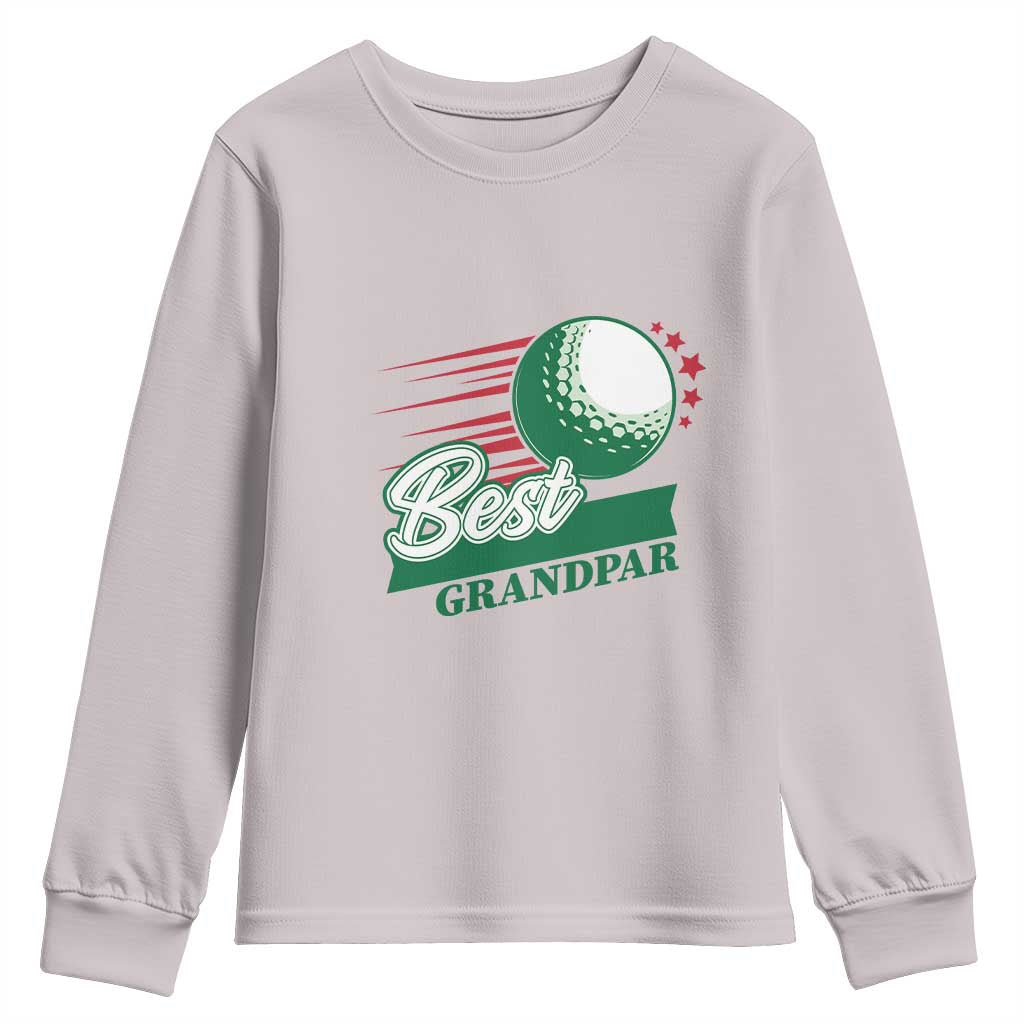Golfing Dad Youth Sweatshirt Best Grandpar Golf Ball Father's Day TS11 Ice Gray Print Your Wear