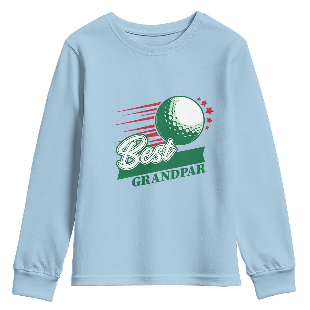 Golfing Dad Youth Sweatshirt Best Grandpar Golf Ball Father's Day TS11 Light Blue Print Your Wear