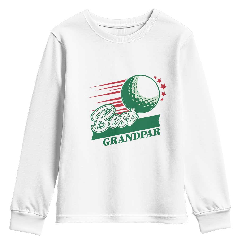Golfing Dad Youth Sweatshirt Best Grandpar Golf Ball Father's Day TS11 White Print Your Wear