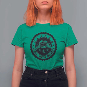 Funny Beer Lover T Shirt For Women Drinks Well With Others Drinking Beer Mug TS11 Irish Green Print Your Wear