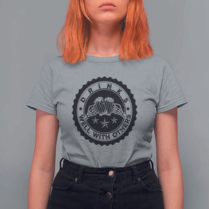 Funny Beer Lover T Shirt For Women Drinks Well With Others Drinking Beer Mug TS11 Sport Gray Print Your Wear