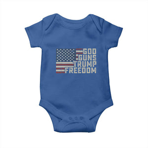 Funny God Guns Trump Freedom Baby Onesie American Flag Christian Pro Gun TS11 Royal Blue Print Your Wear