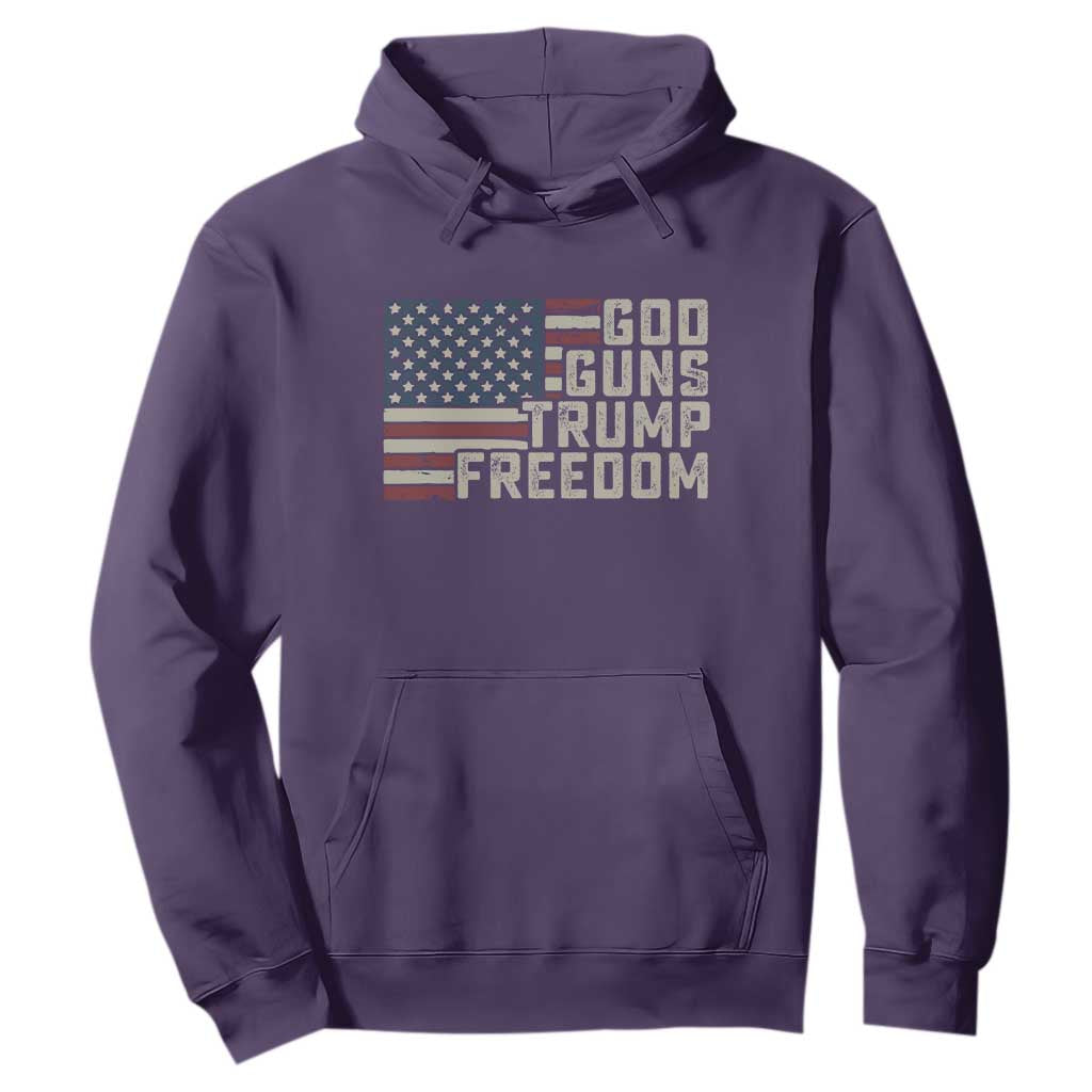 Funny God Guns Trump Freedom Hoodie American Flag Christian Pro Gun TS11 Purple Print Your Wear