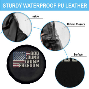 Funny God Guns Trump Freedom Spare Tire Cover American Flag Christian Pro Gun TS11 Print Your Wear