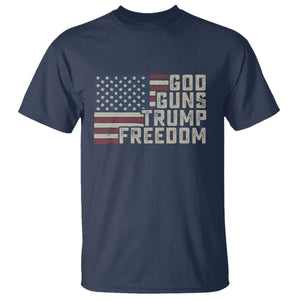 Funny God Guns Trump Freedom T Shirt American Flag Christian Pro Gun TS11 Navy Print Your Wear