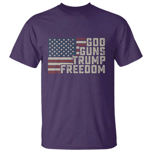 Funny God Guns Trump Freedom T Shirt American Flag Christian Pro Gun TS11 Purple Print Your Wear