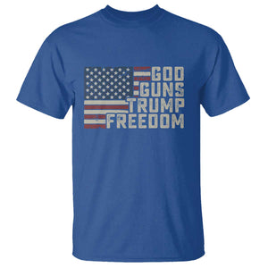 Funny God Guns Trump Freedom T Shirt American Flag Christian Pro Gun TS11 Royal Blue Print Your Wear