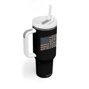 Funny God Guns Trump Freedom Tumbler With Handle American Flag Christian Pro Gun TS11 Print Your Wear