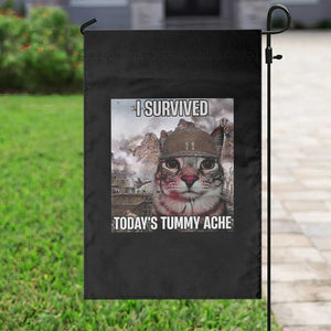 Funny I Survived Todays Tummy Ache Garden Flag War Cat Meme TS11 Print Your Wear