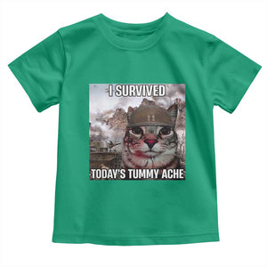 Funny I Survived Todays Tummy Ache Toddler T Shirt War Cat Meme TS11 Irish Green Print Your Wear