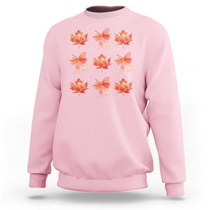 Happy Canada Day Sweatshirt Coquette Orange Bows Maple Leaf TS11 Light Pink Print Your Wear