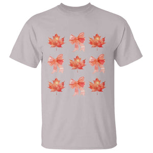Happy Canada Day T Shirt Coquette Orange Bows Maple Leaf TS11 Ice Gray Print Your Wear