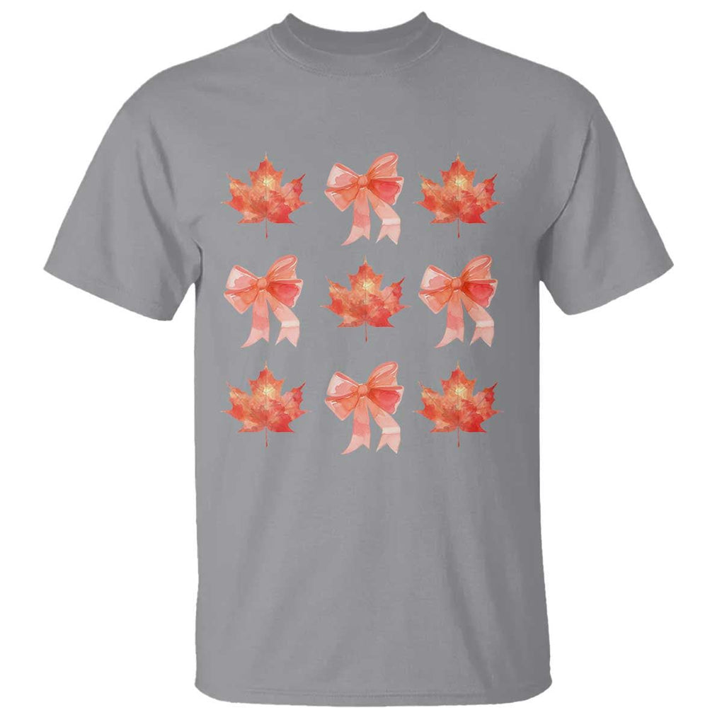 Happy Canada Day T Shirt Coquette Orange Bows Maple Leaf TS11 Sport Gray Print Your Wear