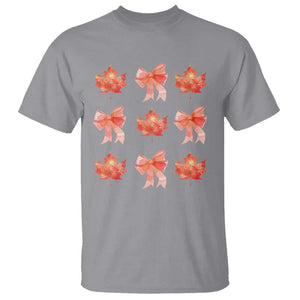 Happy Canada Day T Shirt Coquette Orange Bows Maple Leaf TS11 Sport Gray Print Your Wear