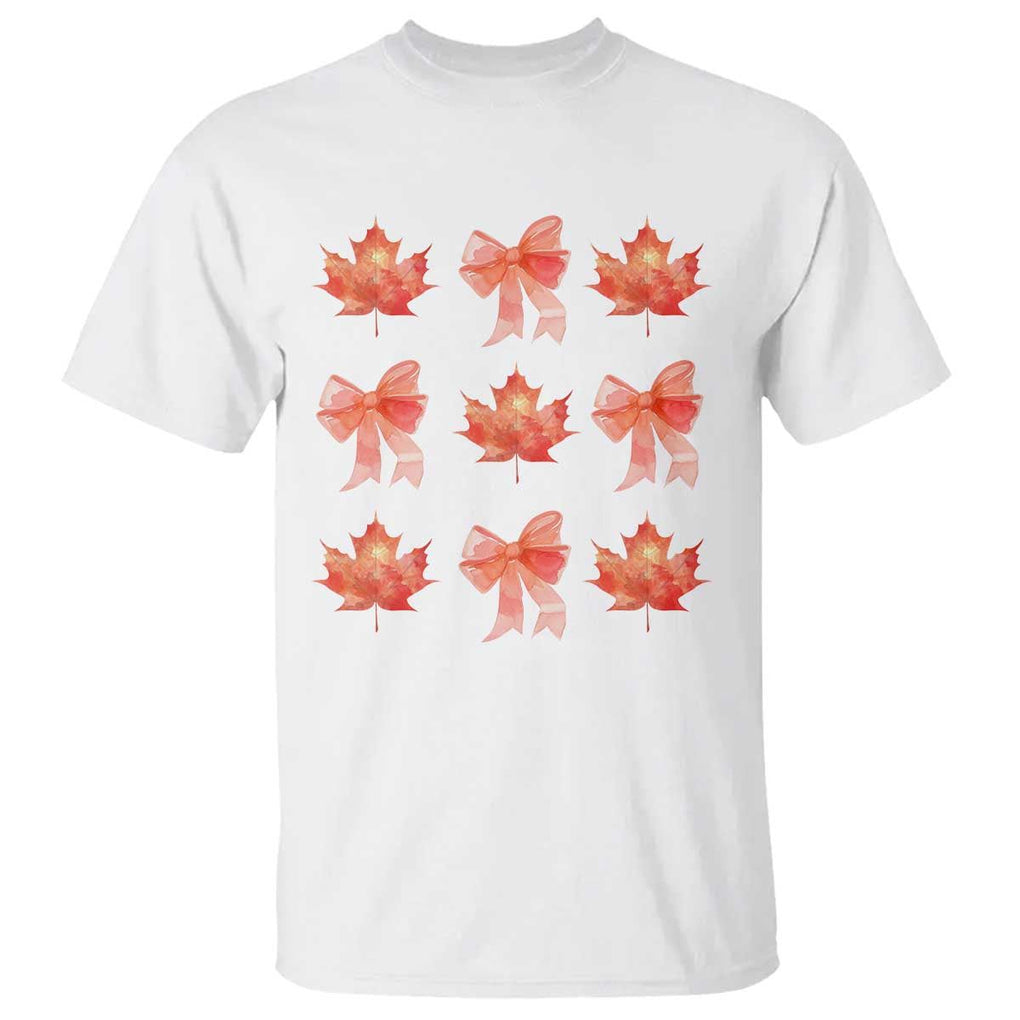 Happy Canada Day T Shirt Coquette Orange Bows Maple Leaf TS11 White Print Your Wear