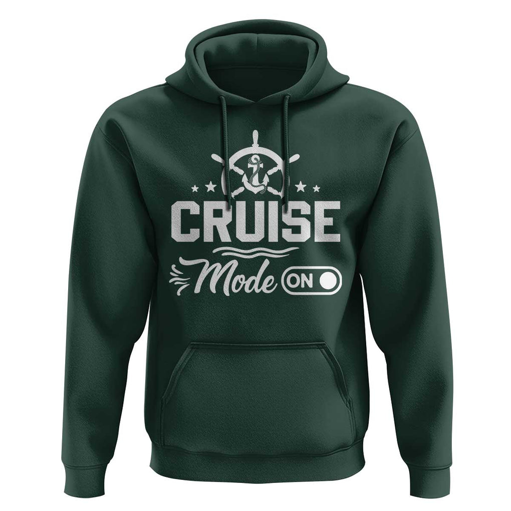 Funny Cruise Mode On Hoodie Summer Vacation Family Matching Vintage Anchor TS11 Dark Forest Green Print Your Wear