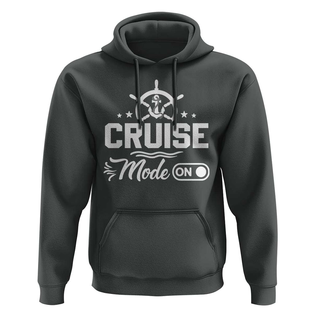 Funny Cruise Mode On Hoodie Summer Vacation Family Matching Vintage Anchor TS11 Dark Heather Print Your Wear