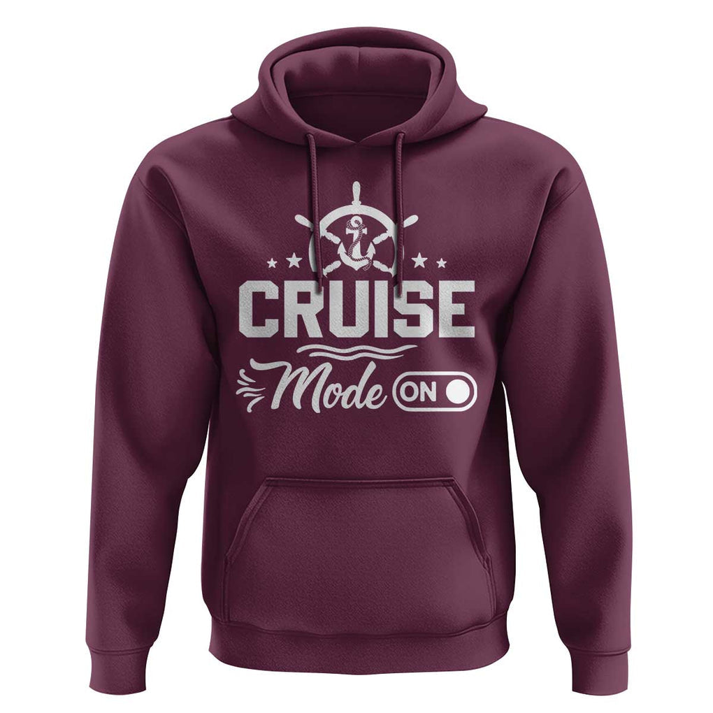 Funny Cruise Mode On Hoodie Summer Vacation Family Matching Vintage Anchor TS11 Maroon Print Your Wear