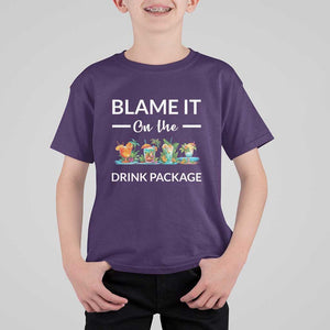 Funny Cruise Drinks T Shirt For Kid Blame It On The Drink Package Alcohol Cocktail TS11 Purple Print Your Wear